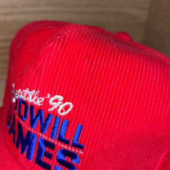 Vintage 1990 Goodwill Games Seattle Corduroy Snapback Hat Cap RARE 90s - Picture 4 of 8